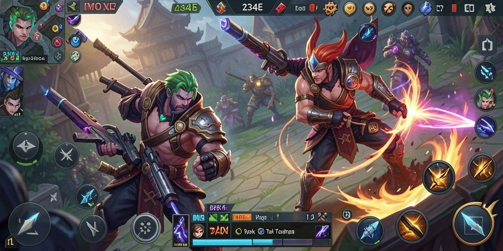 Tangkapan layar menampilkan pertarungan seru dalam game MOBA 234E.