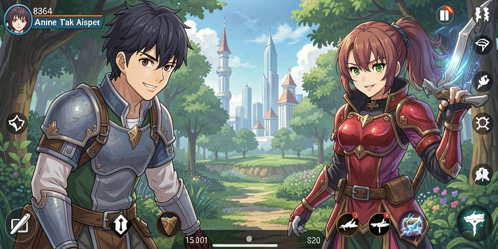 Screenshot utama 8364 menampilkan aksi pertarungan karakter Anime yang mendebarkan.