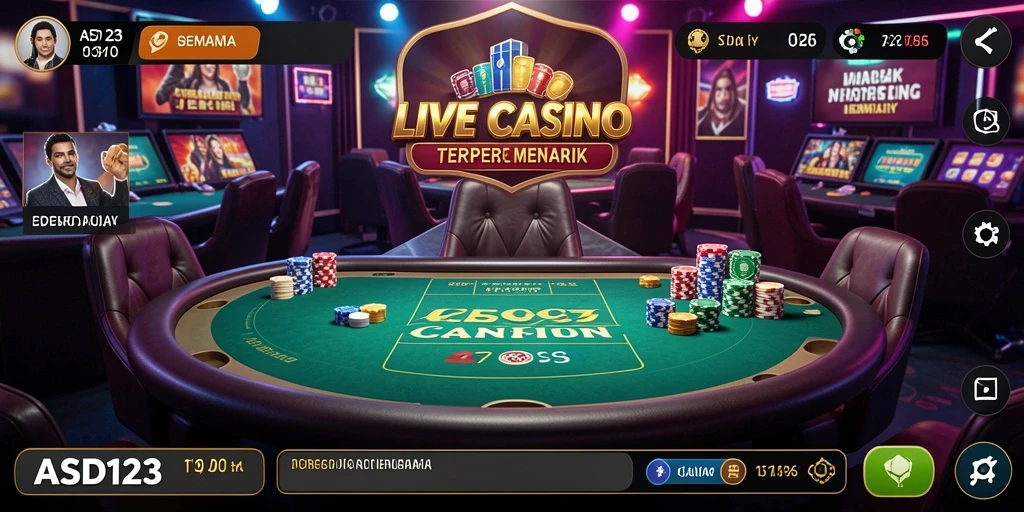 Screenshot gameplay Live Casino yang mendebarkan di ASD123.