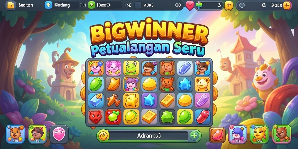 Tangkapan layar utama BIGWINNER menampilkan gameplay seru Match-3.