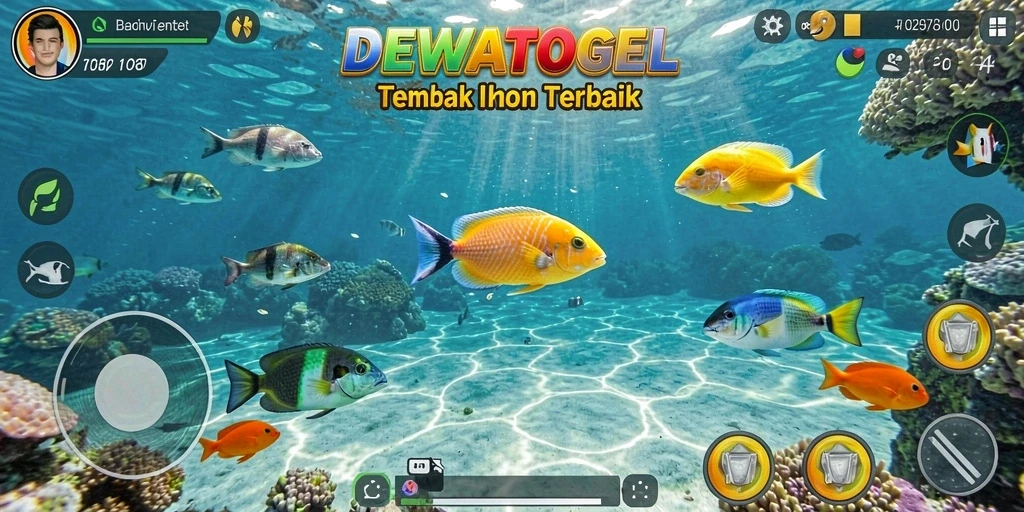 Tampilan gameplay seru di DEWATOGEL, menangkap berbagai jenis ikan.