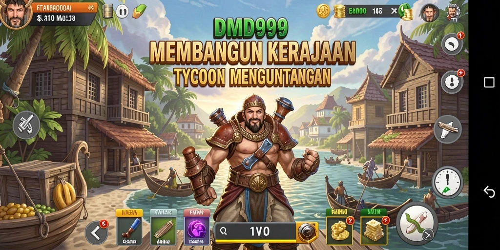 Screenshot DMD999 menampilkan kegiatan manajemen bisnis yang dinamis.
