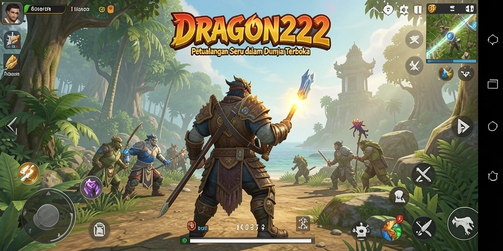 Screenshot gameplay DRAGON222 menampilkan petualangan seru di dunia terbuka.