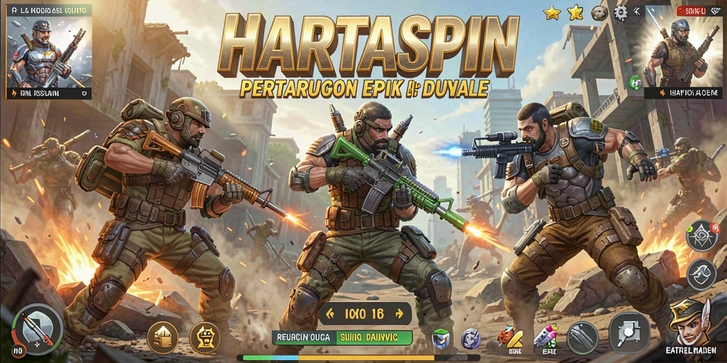 Gameplay seru HARTASPIN saat pertempuran Battle Royale.