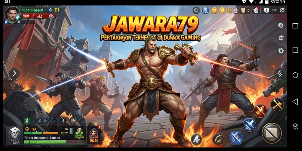 Tampilan gameplay seru di JAWARA79 dengan pertarungan yang intens.