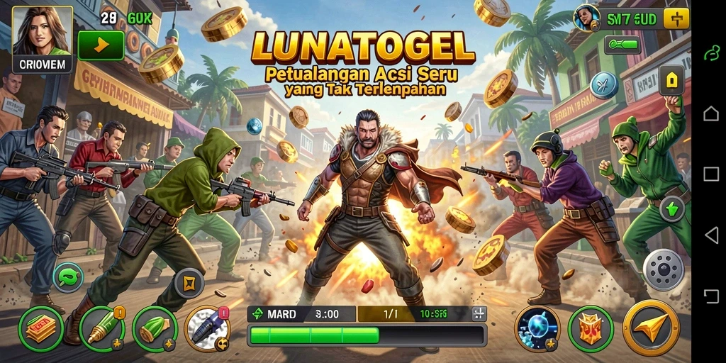 Tampilan seru gameplay LUNATOGEL yang penuh aksi.