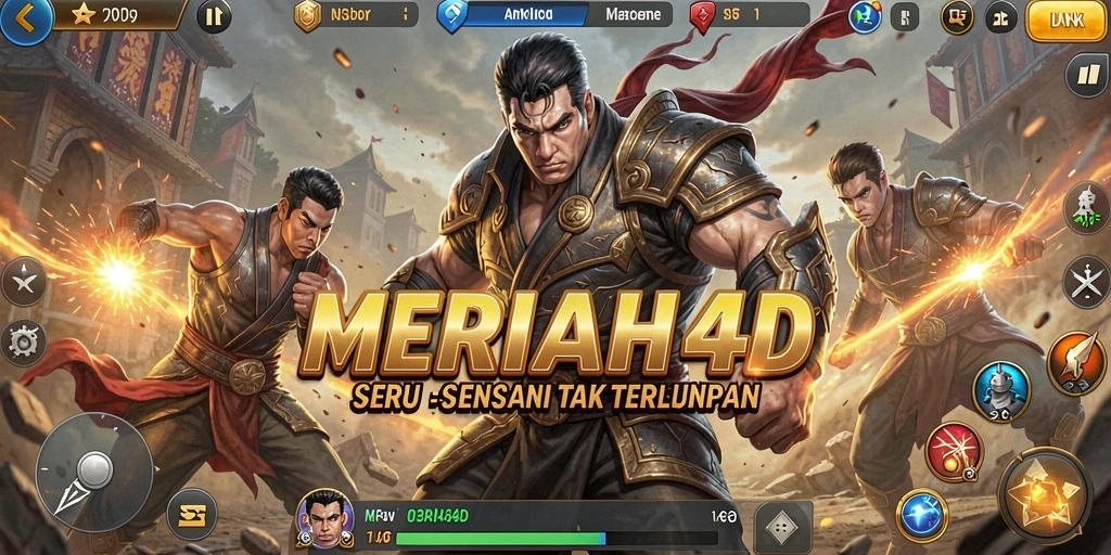 Tampilan gameplay yang sangat dinamis dan penuh aksi pertarungan.
