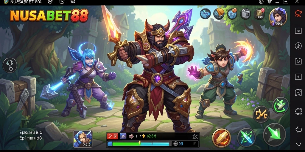 Tangkapan layar utama NUSABET88 menampilkan aksi seru dalam dunia RPG.