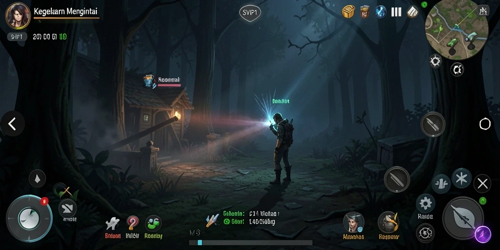Screenshot game SVIP1 menampilkan suasana mencekam permainan Horror.