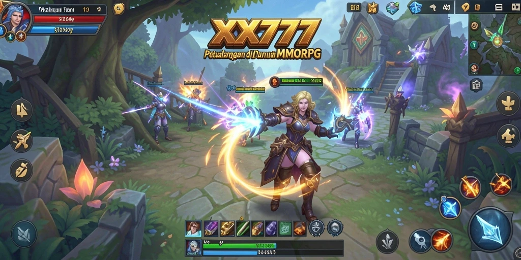 Screenshot gameplay XXX777 menampilkan aksi seru di dunia MMORPG.