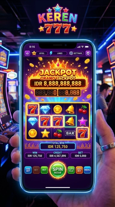 Tampilan halaman utama aplikasi keren777 yang menarik.